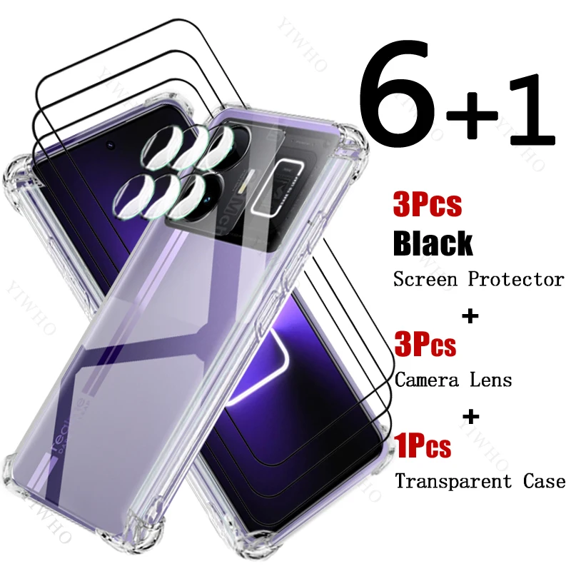 Tempered Glass Screen Protectors for Realme GT Neo 5 240W Silicone Shockproof Case Safety Camera Lens for Realme G T Neo5 240 W