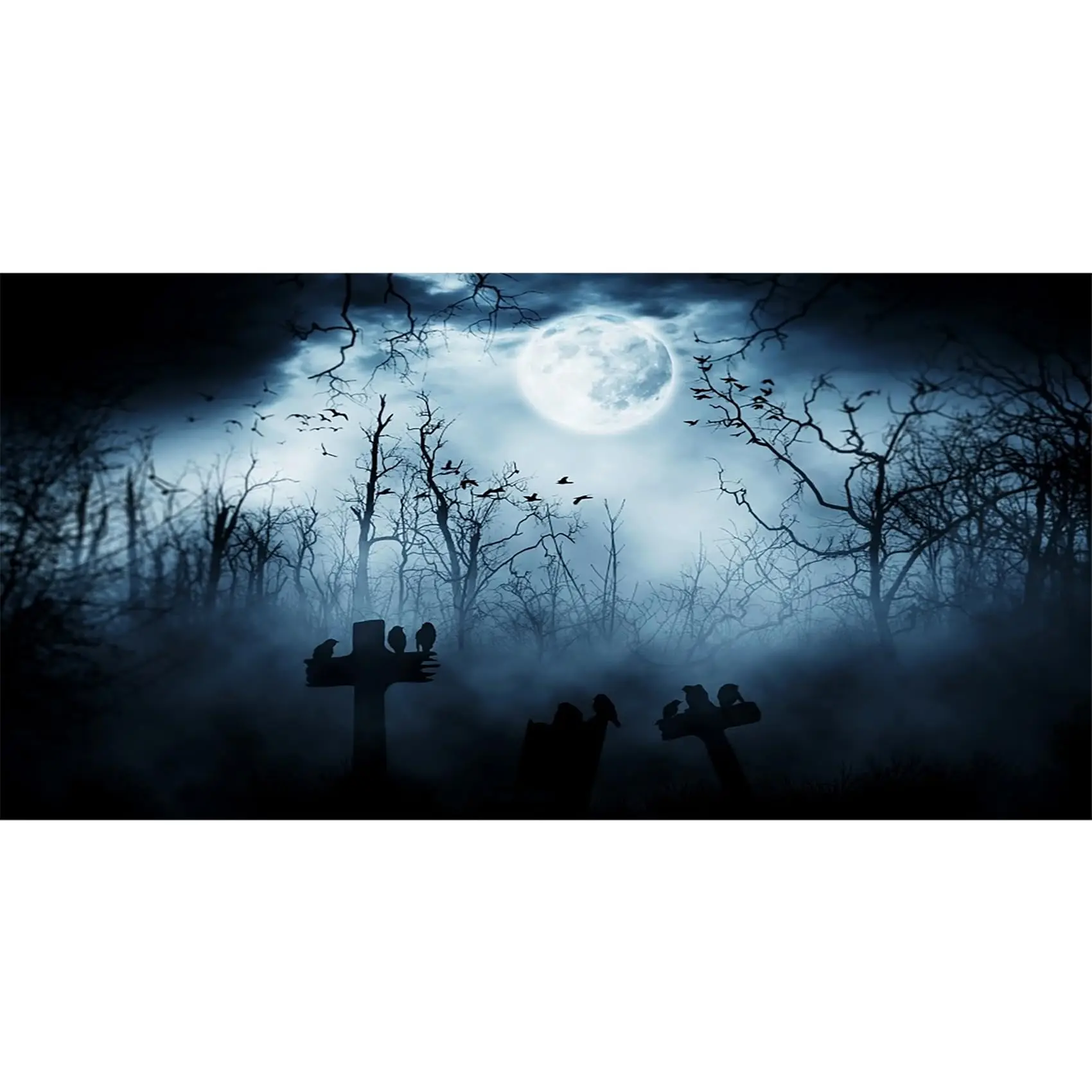 20x10ft Halloween Backdrop for Party Gloomy Forest Photography Background