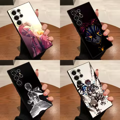 Akaza D-Demon S-Slayer Phone Case For Samsung S25,S24,S21,S22,S23,S30,Ultra,S20,Plus,Fe,Lite,5G Black Box