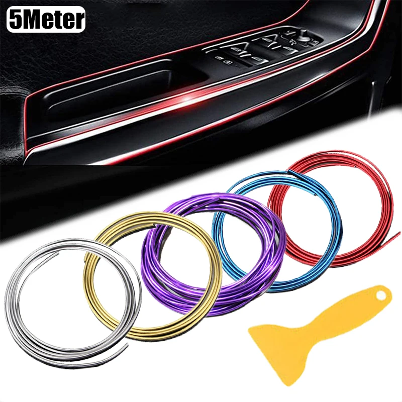 5M Universal Moulding Trim Strips Door Gap DIY Car Styling Dashboard Air Outlet  Flexible car Interior Decoration Accessories