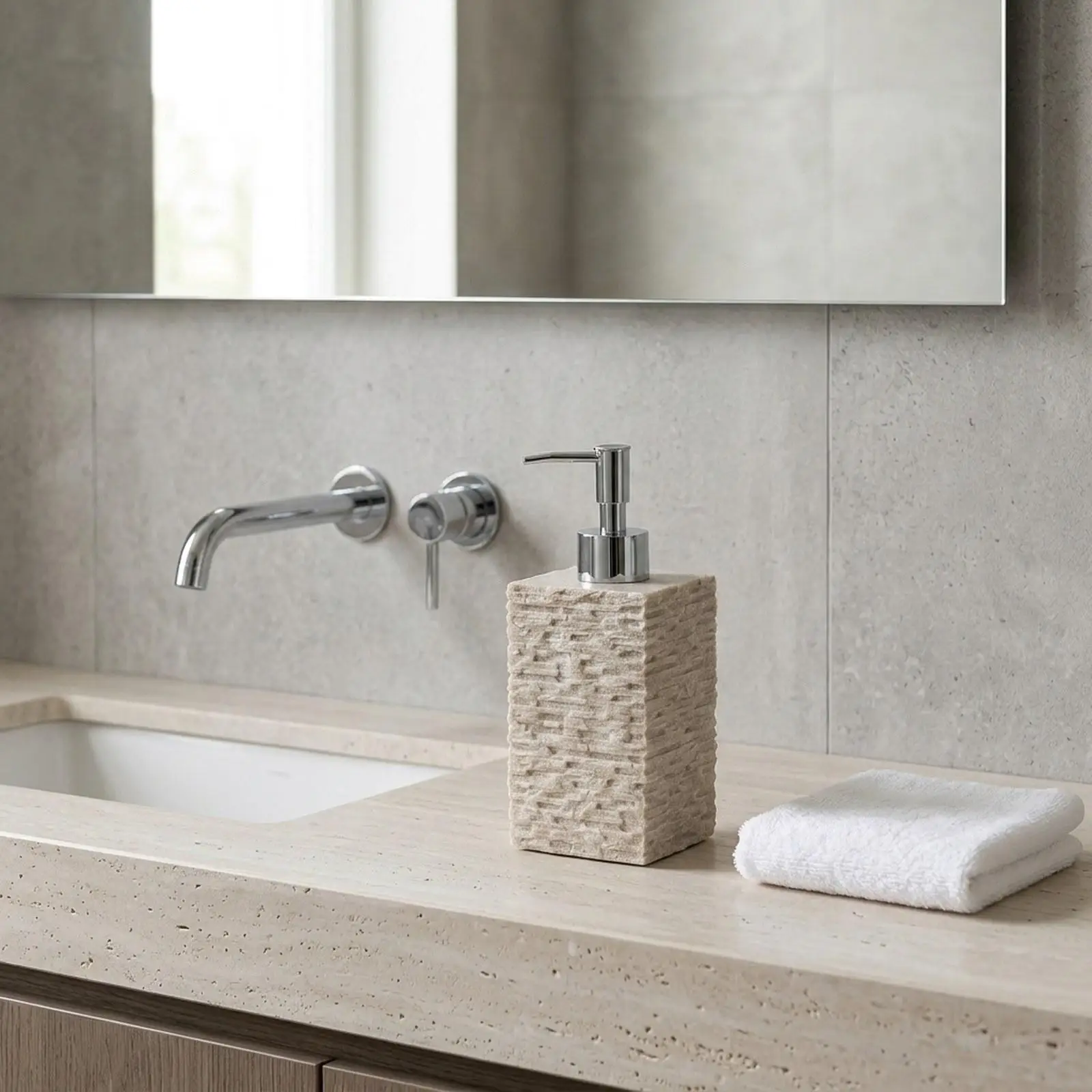 Resin Soap Dispenser with Pump Elegant Liquid Holder Sturdy Bathroom Sink Organizer for Kitchen and Bath