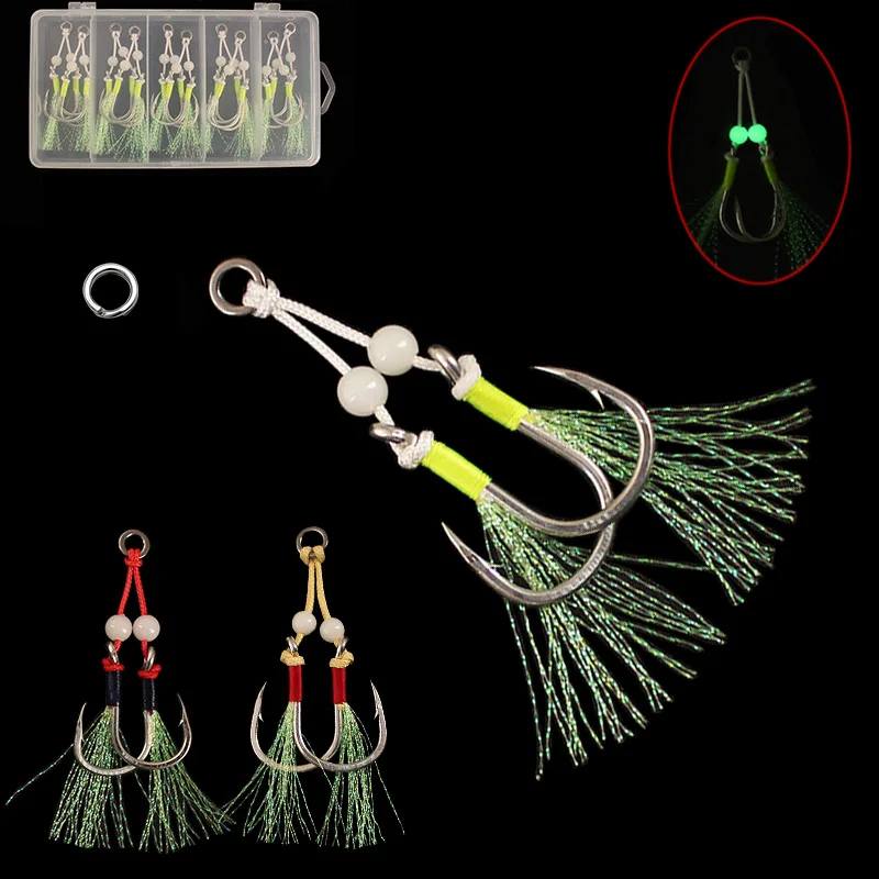 

Ley вспомогательный двойной крючок 10 шт. коробка с зазубринами двойные крючки 1/0 3/0 5/0 7/0 крючки для джиггинга двойные крючки Морская Рыбалка снасти