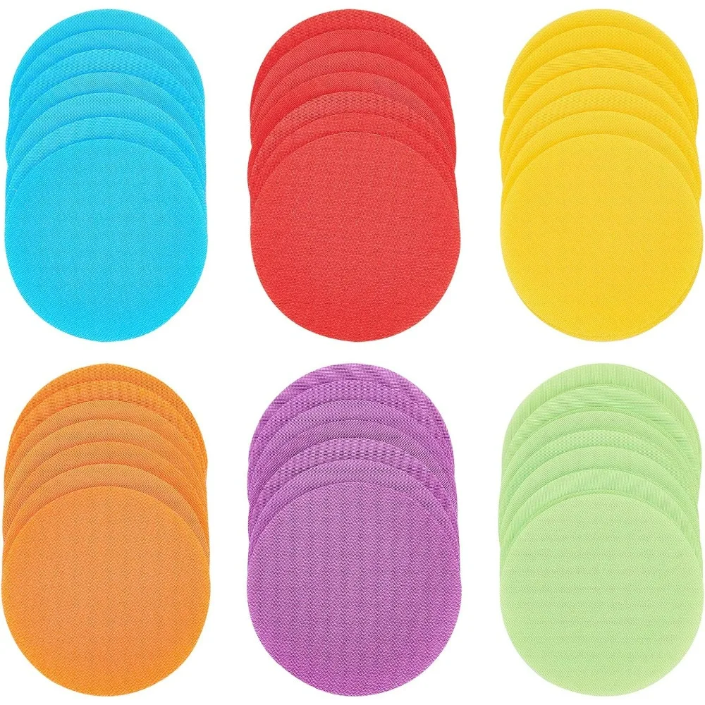 

90 Pcs Mixed Color Carpet Spots Sit Markers Nylon Floor Spots Round Carpet Markers for Kid Classroom