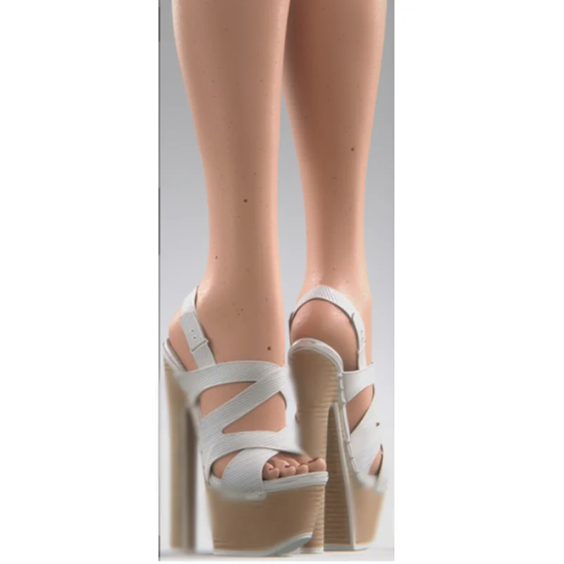 

White Wood Pattern Hollow Platform Sandals Thin High Heel Sexy Fashion Cool Summer Casual Big Size Woman Shoes Zapatillas Mujer