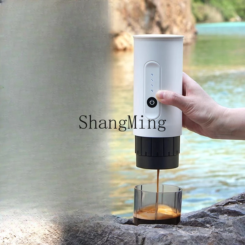 ZYH Macchina da caffè portatile per esterni Capsula di polvere di caffè elettrica portatile Ricarica per auto a doppio scopo