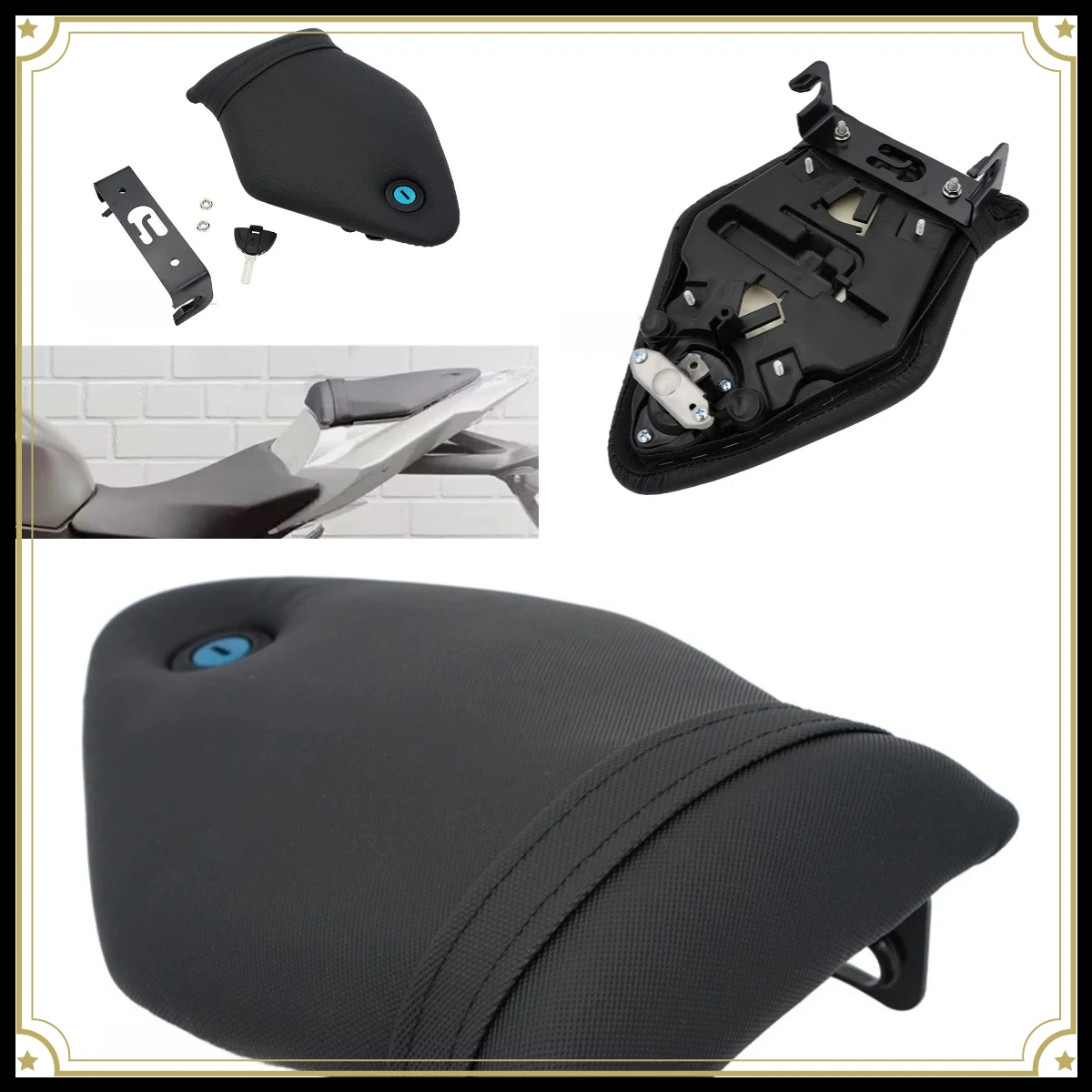Motorbike Fit For BMW S1000 RR S1000RR 2009 - 2014 Rear Passenger Seat Pillion Cushion Lock Set Rear Seat Cushion Accessories
