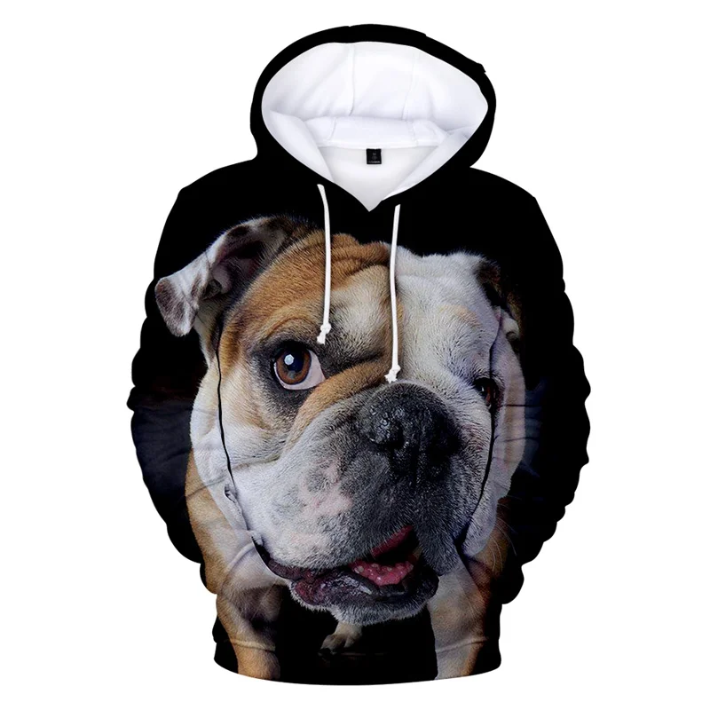 Sudaderas con capucha de Bulldog Francés para hombres y mujeres, sudadera con estampado 3D de perro, chaqueta Harajuku informal, abrigo de manga