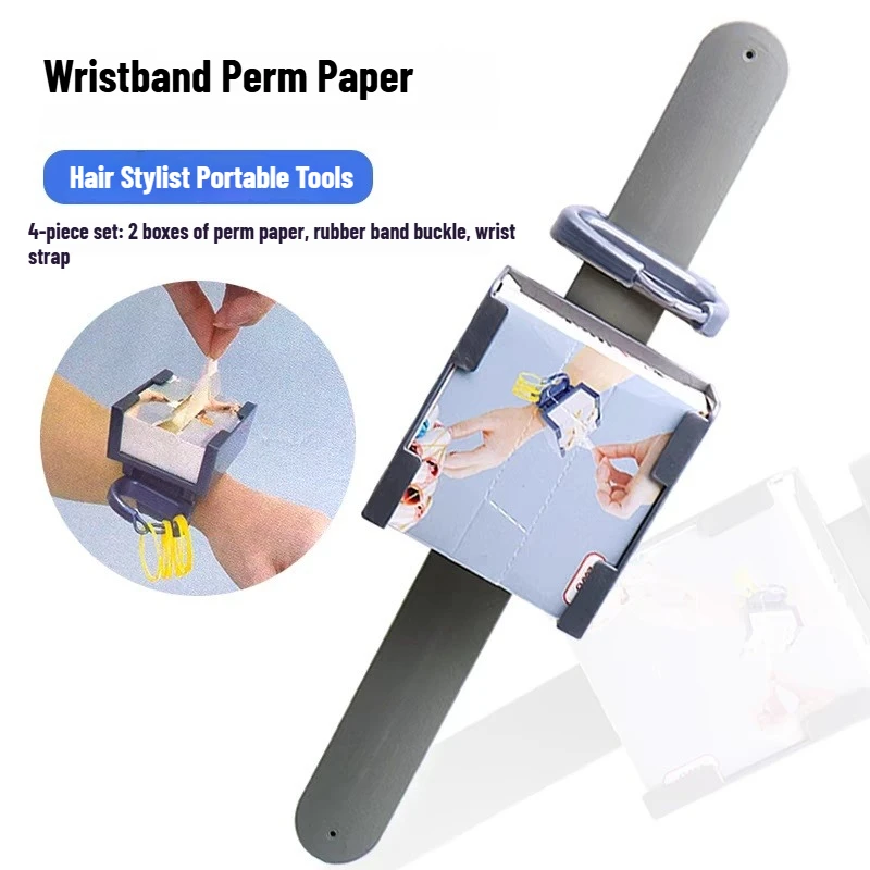 Hairdressing Perm Portable Wrist Strap Set Adjustable Wristband Barber 400pcs Perm Paper Box Salon Curler Tools Kit Auxiliary