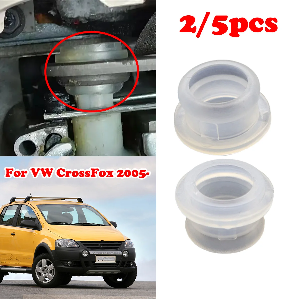 2/5Pcs Gear Shifter Cable Bushing Fix For vw CrossFox Fox Gol G5 G6 G7 Speed Gearbox Shift Lever Rubber Sleeve Lever Pad Apron