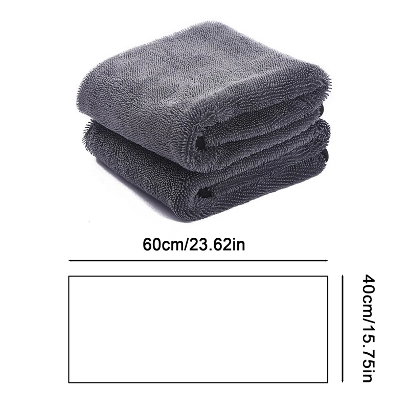 60X40cm Microfiber Twist Car Wash Towel Professional Car Cleaning Drying Cloth towels for Washing Polishing Waxing Detailing