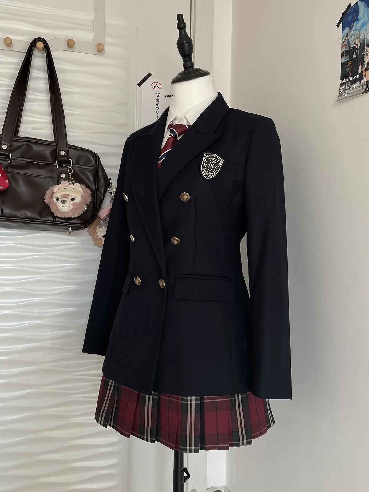 

Original Winter High Waist JK Suit Jaet School orm Set in Blue by Forest Cute Elephant Women's Busin Wear