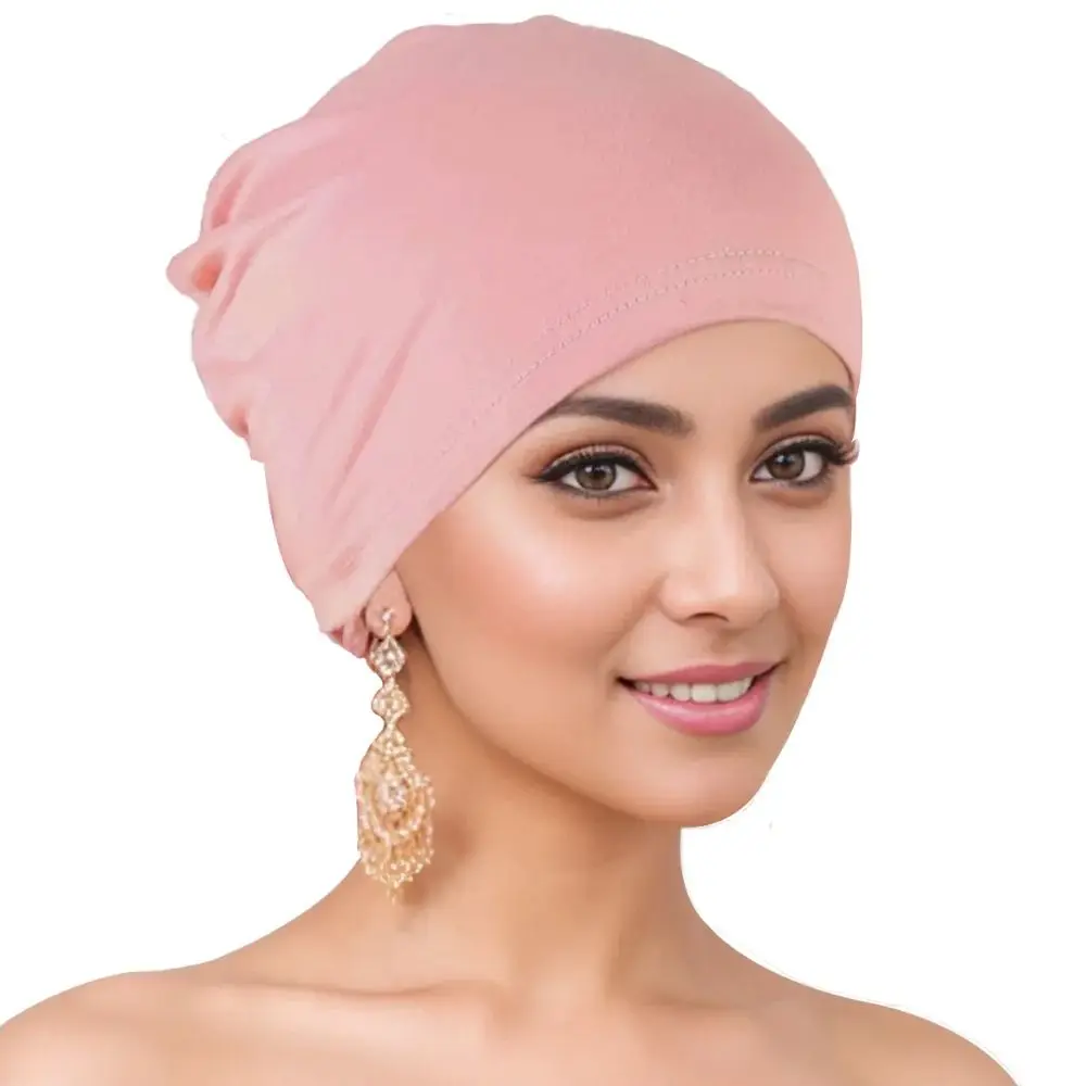 New Premium Muslim Hijab Caps Cotton Solid Color Elastic Bonnet Cap Women's Head Hood Fashion Closed Hijab Underscarf
