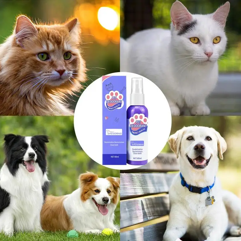 60ml Pet Oral Cleanse Spray Plant Extract Dogs Cats Teeth Clean Deodorant Prevent Calculus Remove Kitten Bad Breath Pet Supplies