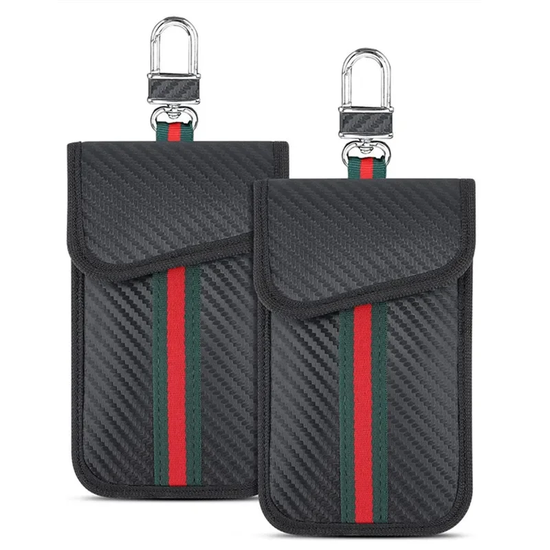 

Portable Black RFID Car Key Shield Bag Keyless Entry Smart Sensing Protection Durable Material Compact Size for Secure Storage