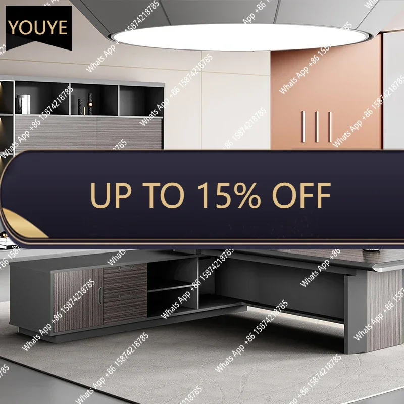 

YX китайский простой письменный стол для босса, роскошный угловой художественный современный высококачественный офисный стол для хранения, дизайн для приема, рабочая мебель Escritorio