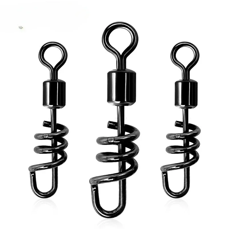 

20pcs Fishing Barrel Swivel Snaps HighStrength Stainless Steel Cork Screw Swivel ForSaltwater Freshwater Luring