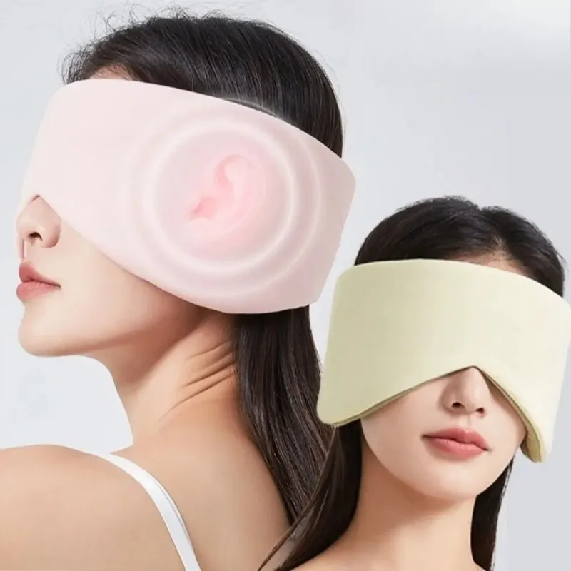 2‑in‑1 Sleep Eye Mask with Ear Muffs Double‑Sided Warm Cool Blindfold Adjustable Velcro Full Shading Soft Portable Sleeping