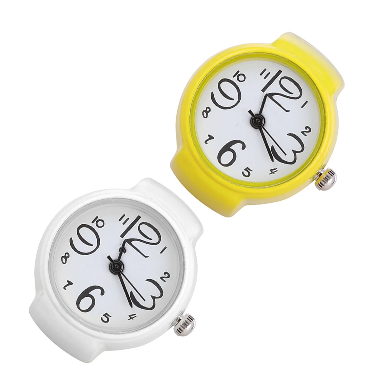 2 pçs chique anel relógio para mulheres masculino na moda relógio de dedo com mostrador de quartzo claro forte construção de aço inoxidável versátil wear