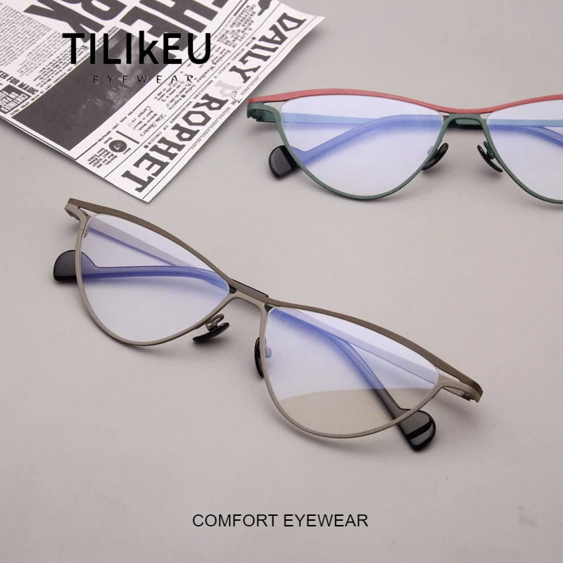 

Новая тенденция, ретро оправа-бабочка, металлическая женская оправа для очков, уникальная большая оправа, модная дизайнерская роскошная оправа «кошачий глаз», очки