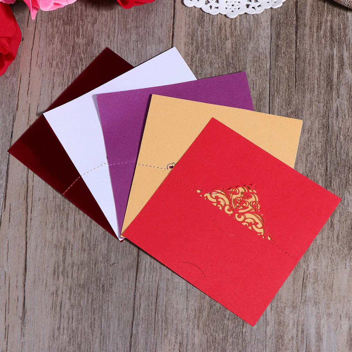 

50Pcs Stylish Cutout Wedding Place Cards Table Name Tags Elegant Folding Tent Style for Guest Seating Party Banquet Decoration