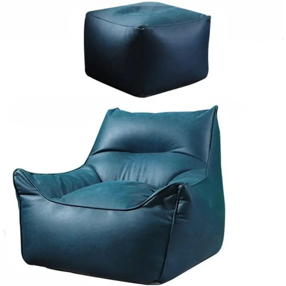 

Royal Blue Waterproof PU Leather Bean Bag Cover - Outdoor Sofa & Armchair Slipcover, 2-in-1