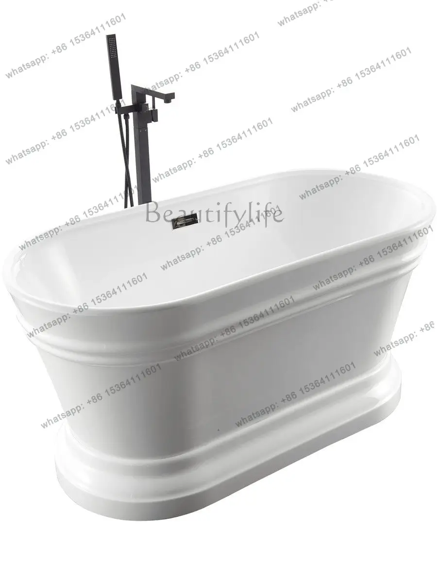 Japanese wavy striped French art classical independent simple household acrylic princess bathtub 1.5-1.7 meters