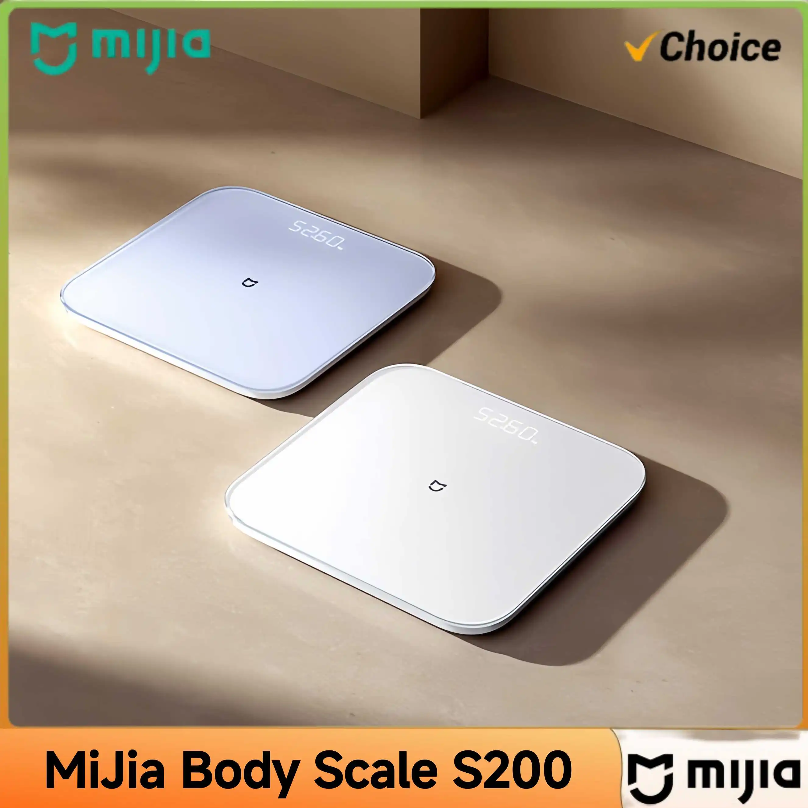 

Xiaomi Mijia Scale S200 Высокоточный датчик баланса Тест веса Отчет светодиодный экран Многофункциональные умные весы Работа для Mihome