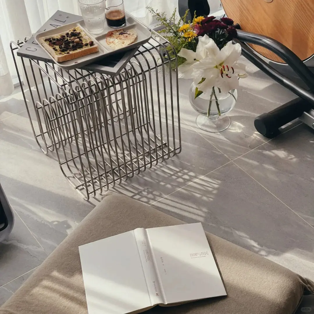 Sofa side table, book and newspaper rack, creative floor magazine rack