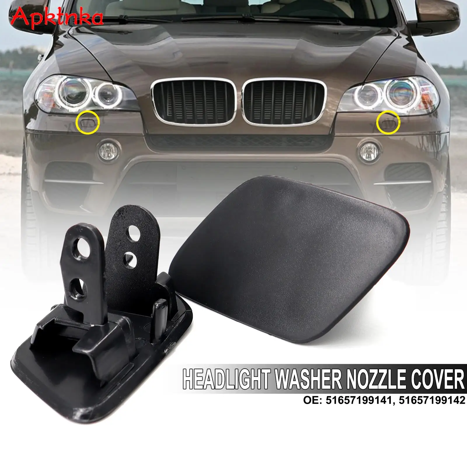 Scheinwerfer wasch düse Sprüh strahl abdeckung rechts links unlackierte Kappe Front stoßstange 2007 2013 für BMW X5 E70 2005-2009