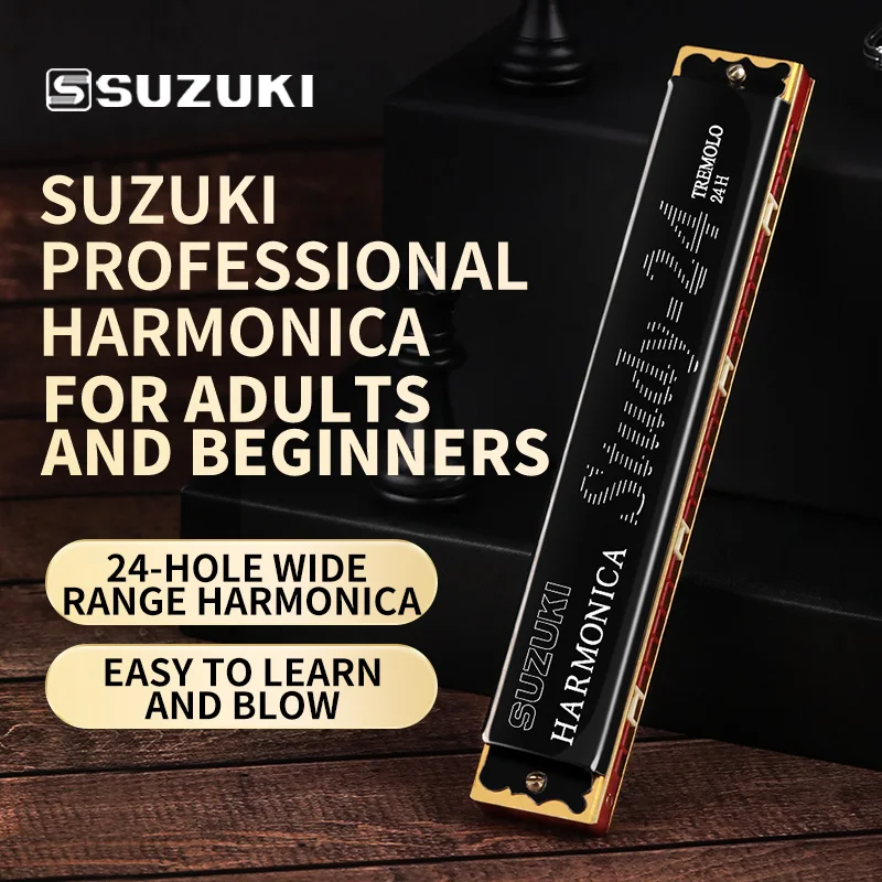 SUZUKI Harmonica Tremolo Study 24 key of C 5 color version polyphonic Harmonica study-24 Tremolo 24 C Key of C Japan Brand