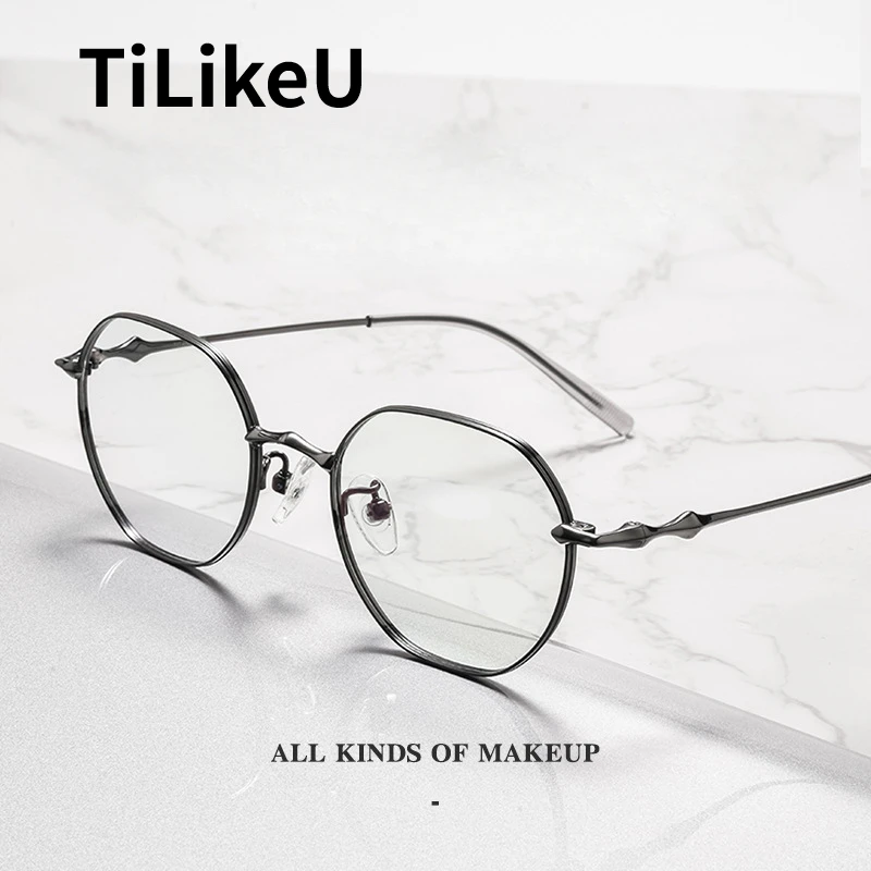 Retro Oval Titanium Optical Glasses Frames Men New Polygon Prescription Eyeglasses Women Korean Style Trend Luxury Brand Eyewear