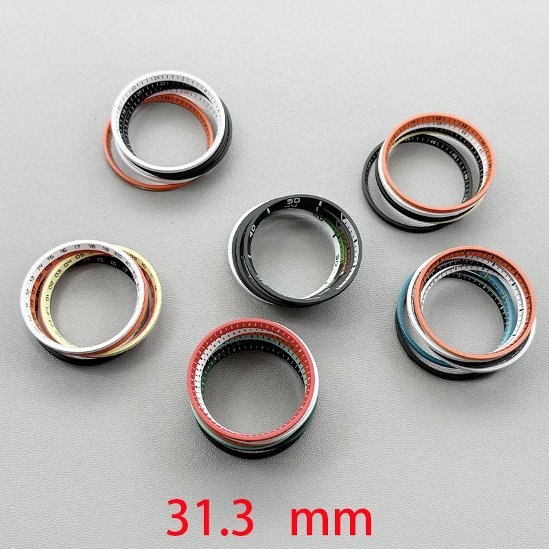31.3mm*28mm Watch Chapter Ring Watch Case Inner Ring Fits King Samurai Turtle Abalone Case NH35 NH36 Movement Watch Case Parts