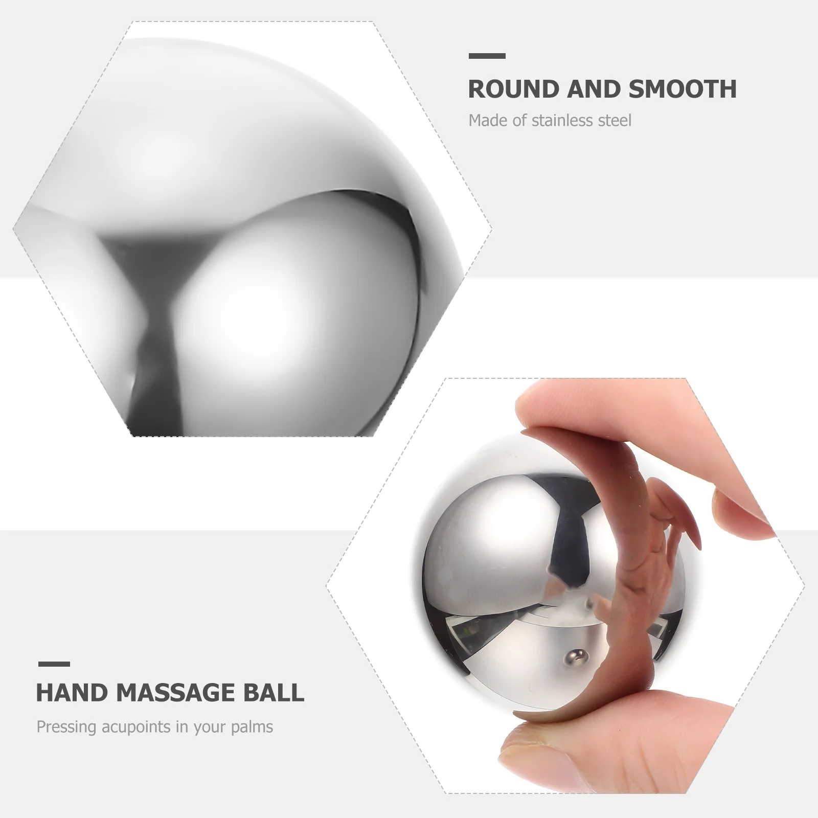 

2Pcs Health Massage Balls Stainless Steel Hand Fitness Exercise Rolling Palm Stress Relief Blood Circulation Hand Massagers
