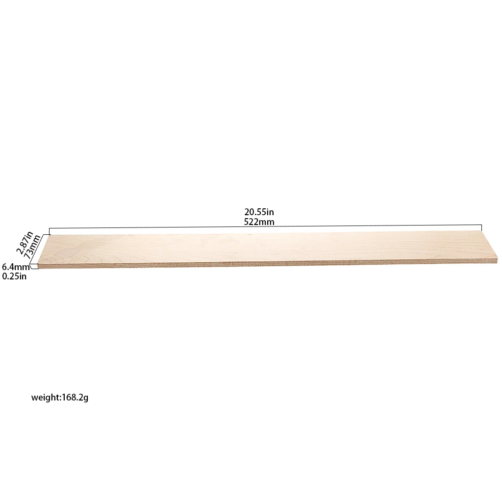Uncut Maple Guitar Fretboard Blank, Custom DIY Fingerboard Plate for Electric Guitar & Bass Repair - view 3