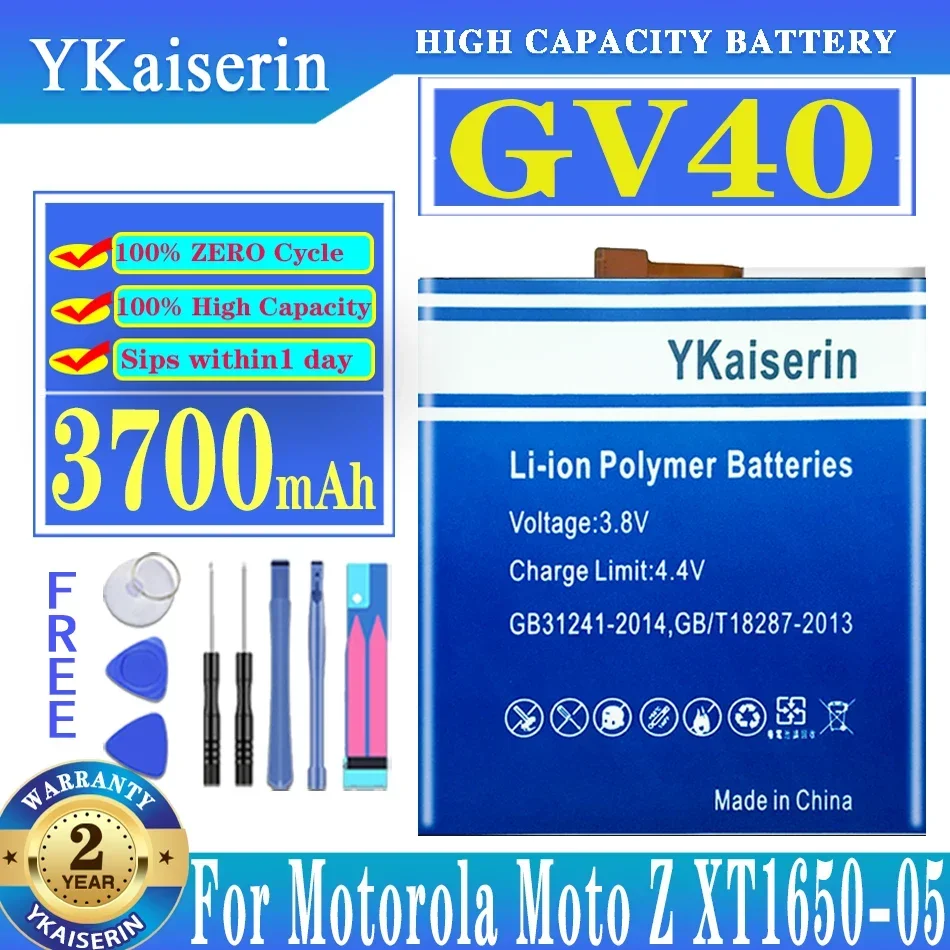 YKaiserin GV40 GV30 GV 30 40 Battery for Motorola Moto Z MotoZ Droid Force XT1650-02 /Z XT1650-01 XT1650-03 XT1650-05 Batteria