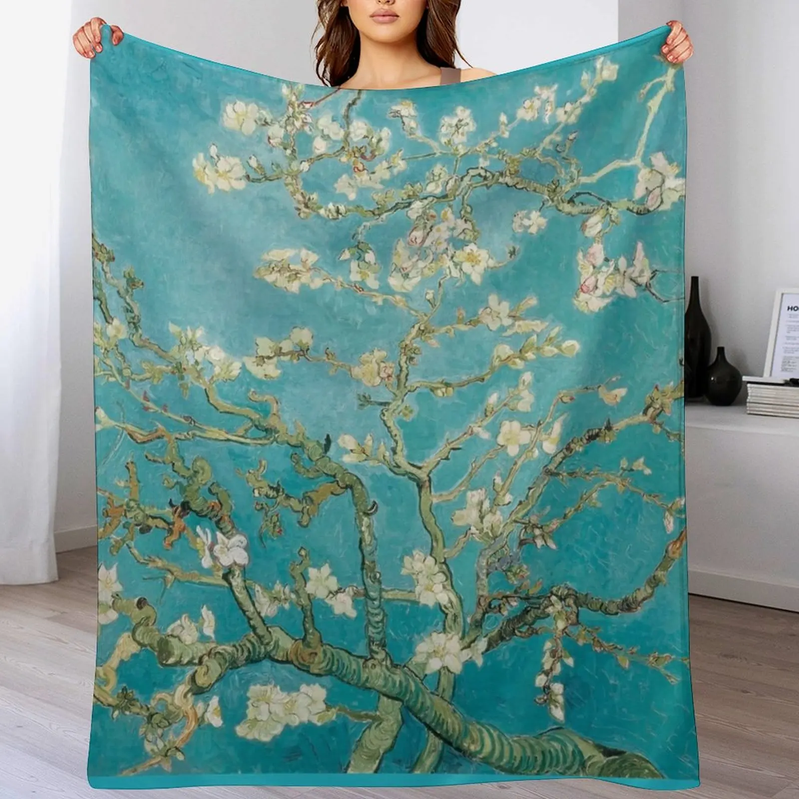 

Vincent Van Gogh Almond Blossoms at St. Remy Throw Blanket Decoratives Thins Blankets