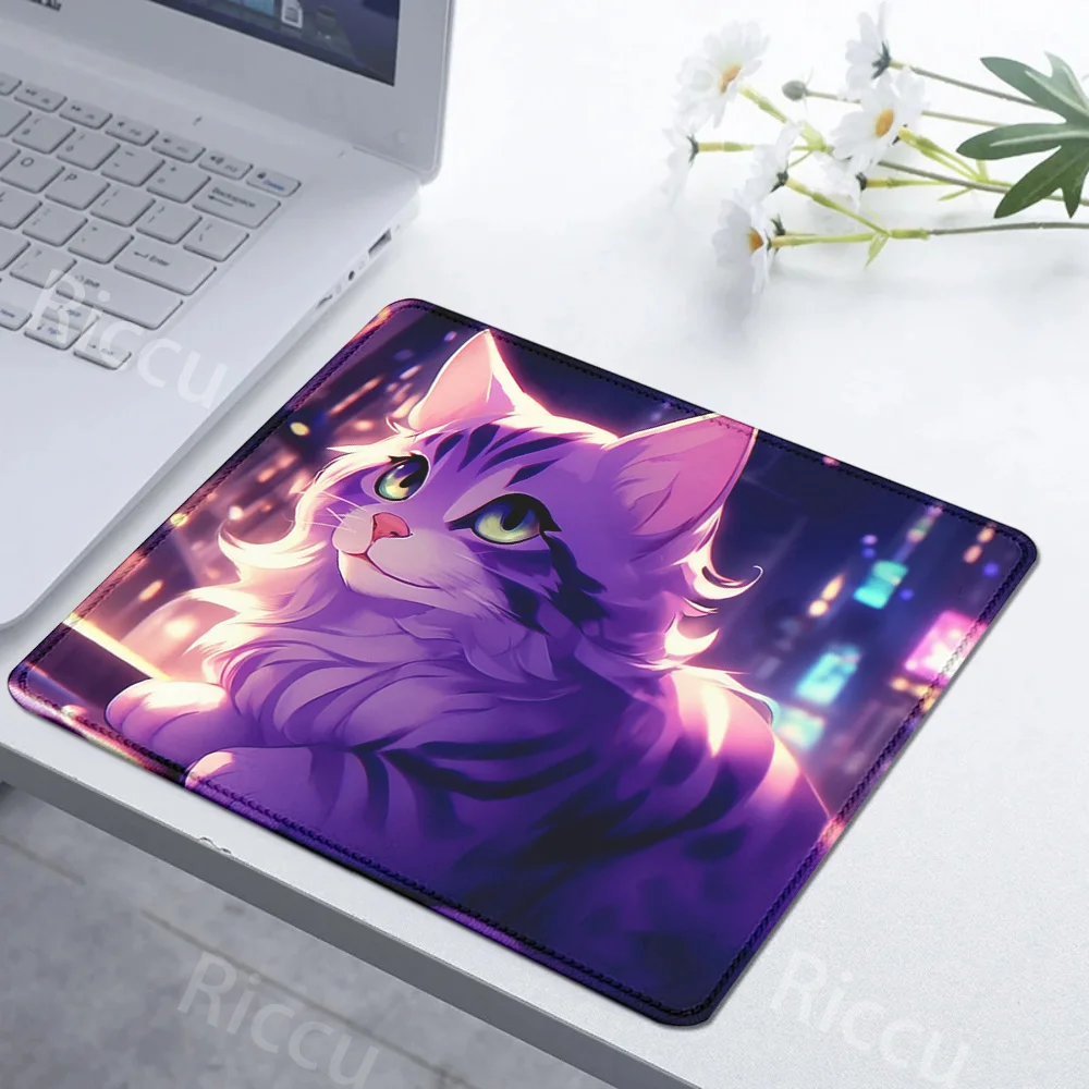 Cute Starry Sky Cat Keyboard pad lockedge Extended teclado Small mousepad kawaii Pink Purple Office desktop protection mouse pad