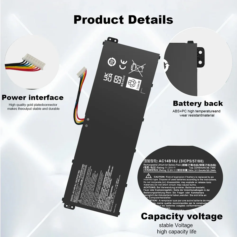 بطارية لأكر ES 15 ، ، أو ، أو كرومبوك 11 ، أو 13 ، أو 15 ، أو ، أو رحلة ، أو رحلة ، أو B116