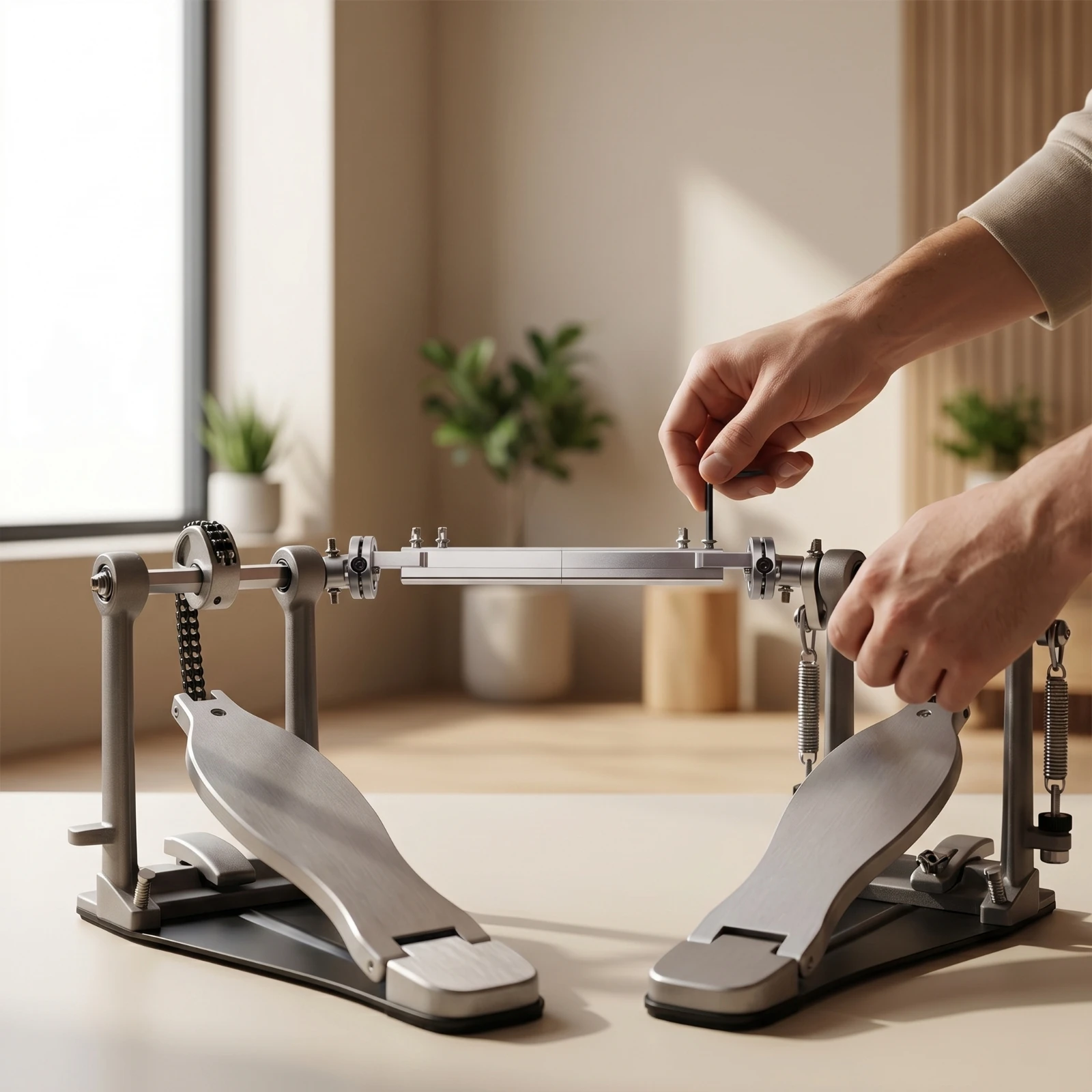 Double Bass Drum Connecting Rod Sturdy Bass Drum Pedal Linkage Rod Hardware Compatible Wear-Resistant for Drummers