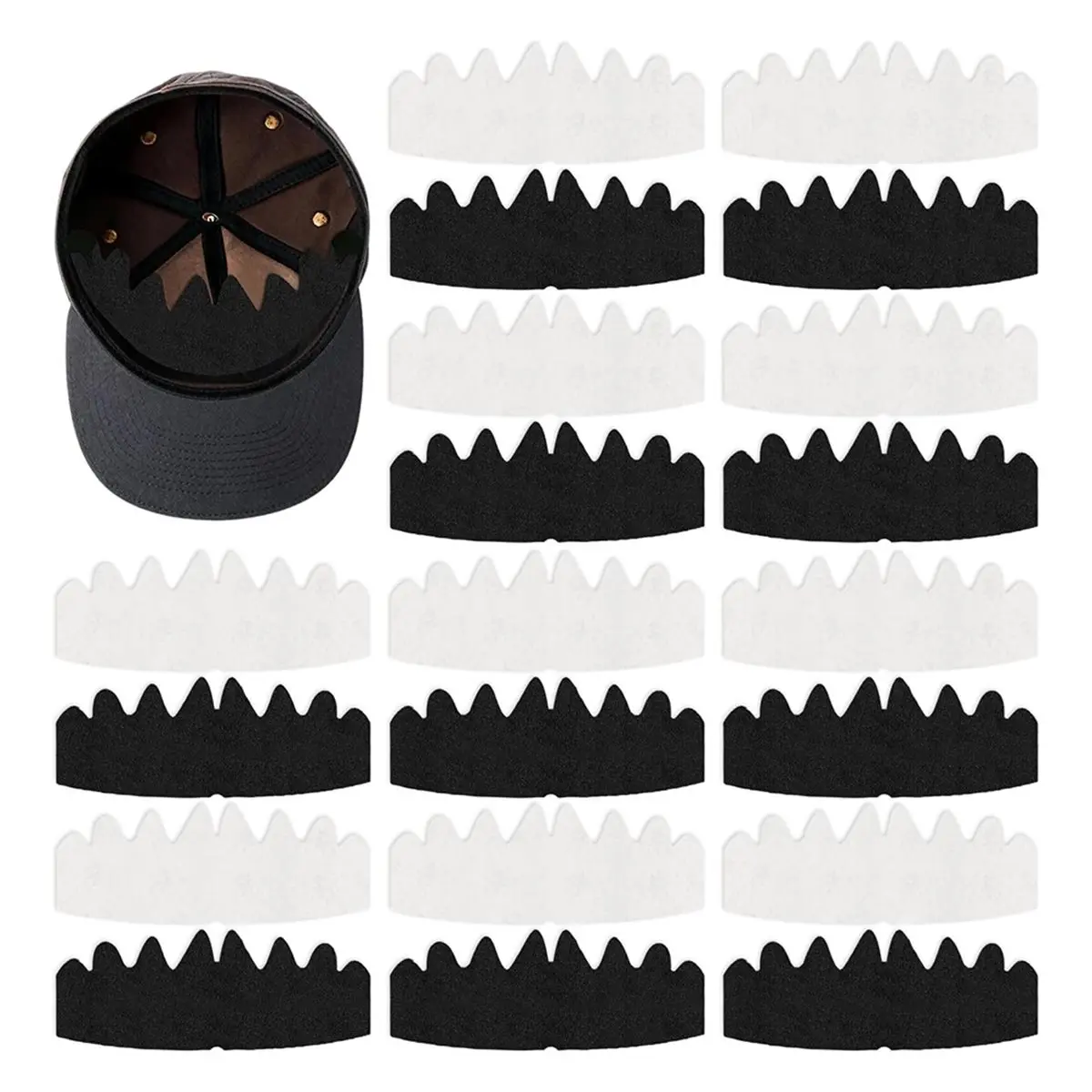 Industrial Tools 20 PCS Hat Liners for Baseball Caps, Felt Sweat Protection & Shape Maintenance