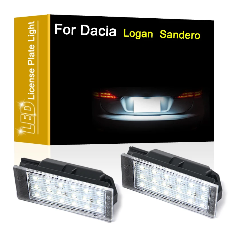 12V LED Number Plate Lamp For Dacia Logan 2008-UP Sandero II 2017-UP  White License Plate Light Assembly