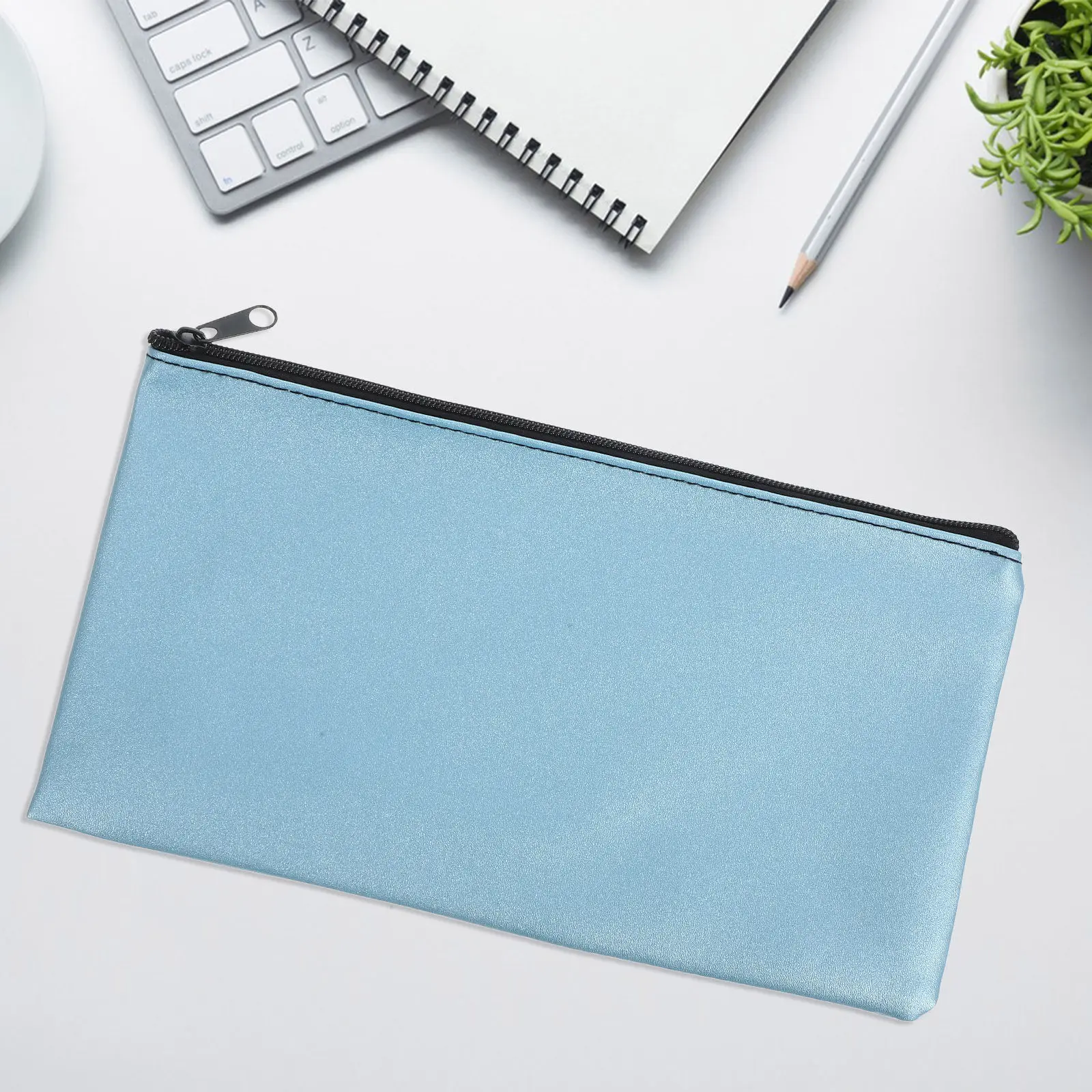 

4Pcs Secure Money Pouches with Heavy-Duty Zipper PU Material Cash Holder for Checks Receipts Bills Coins Portable Lightweight