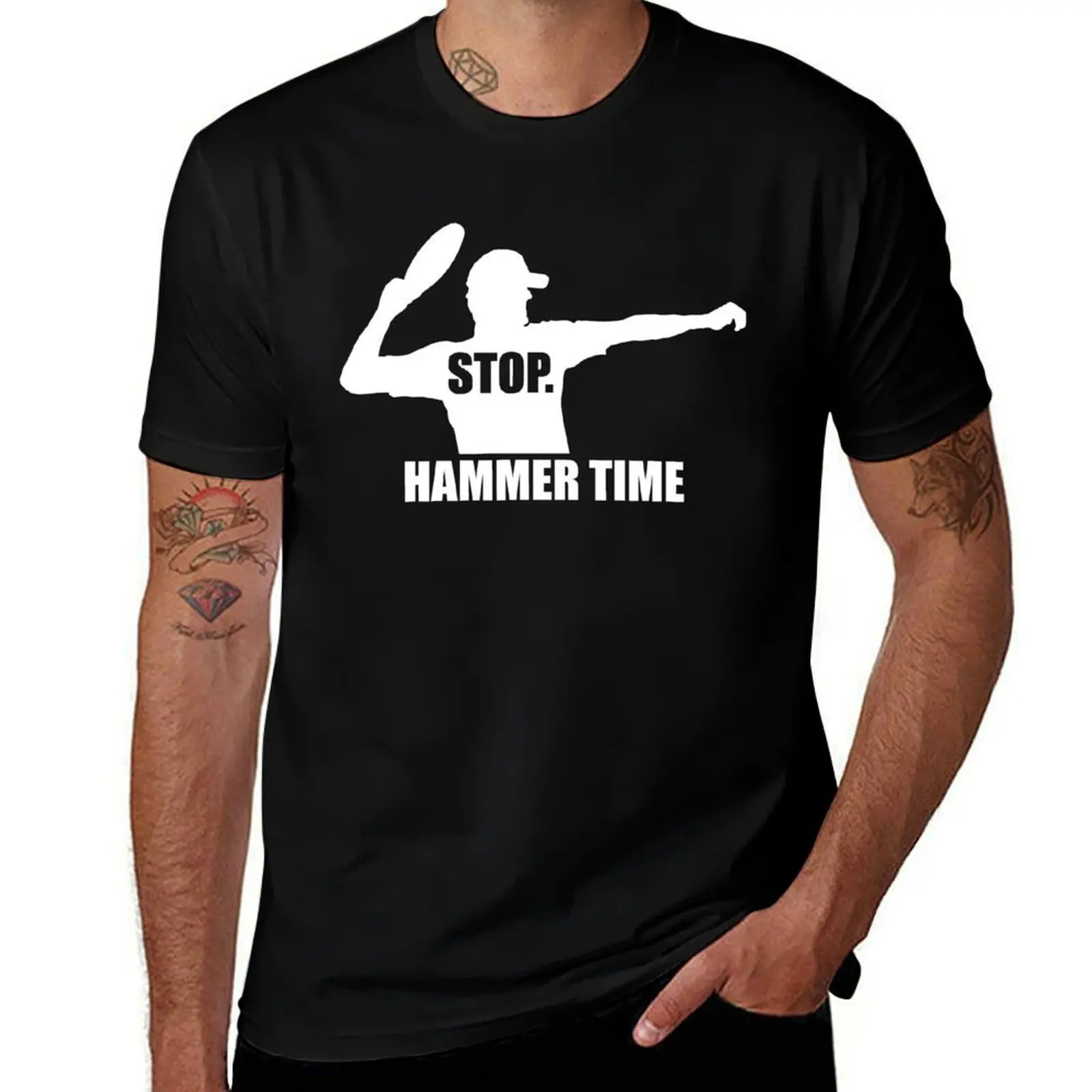Stop. Hammer Time T-Shirt Casual Graphic Print Tee T-Shirt