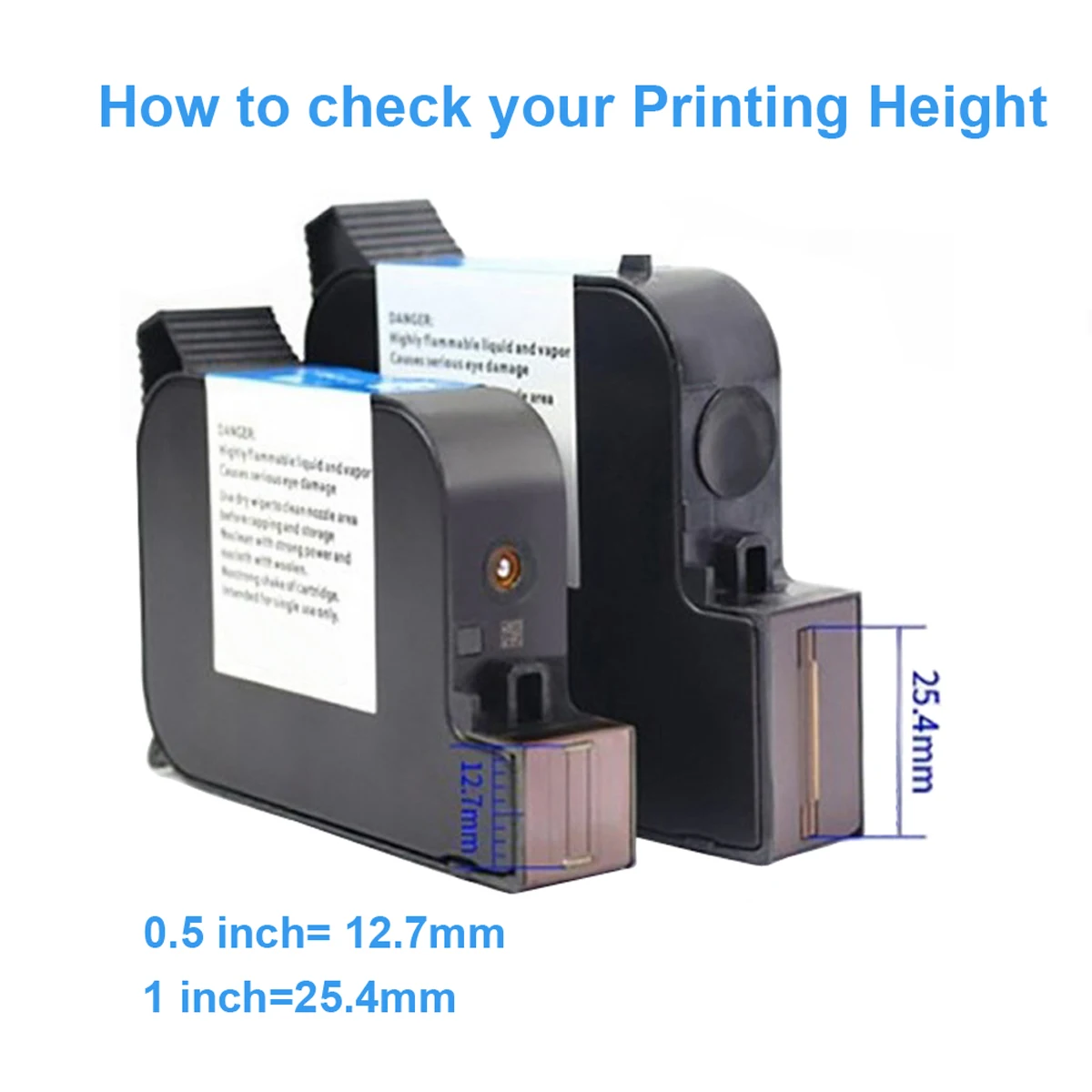 Imagem -06 - Invisible Blue Invisible Ink Cartucho para 25.4 12.7 mm Solvente Baseado Secagem Rápida Não Térmica Criptografada Handheld Online Tij Inkjet Printer