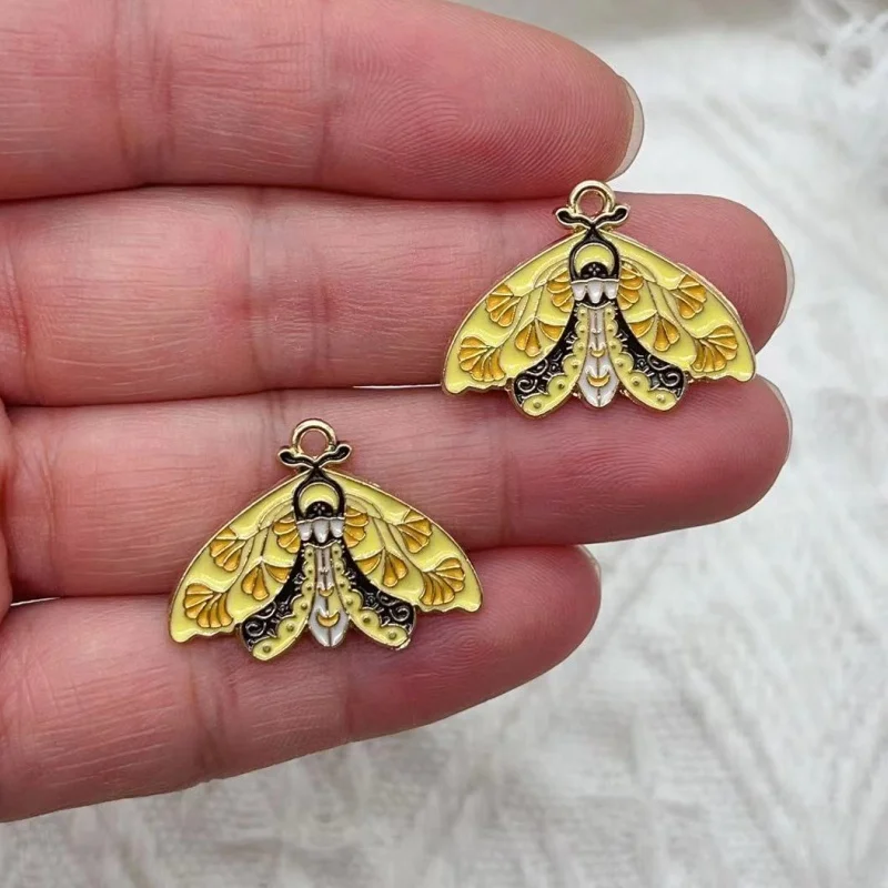 10pcs Butterfly Moth Alloy Pendants Colorful Enamel Insect Butterfly Charms For DIY Pendant Earring Necklace Jewelry Accessories