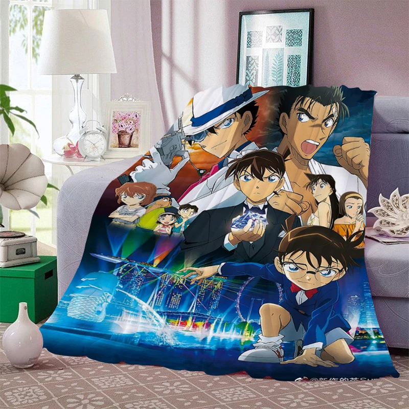 

Digital Print Anime Bed Blanket Sofa Winter Warm B-Conans Microfiber Bedding Fleece Camping Nap Fluffy Soft Blankets King Size