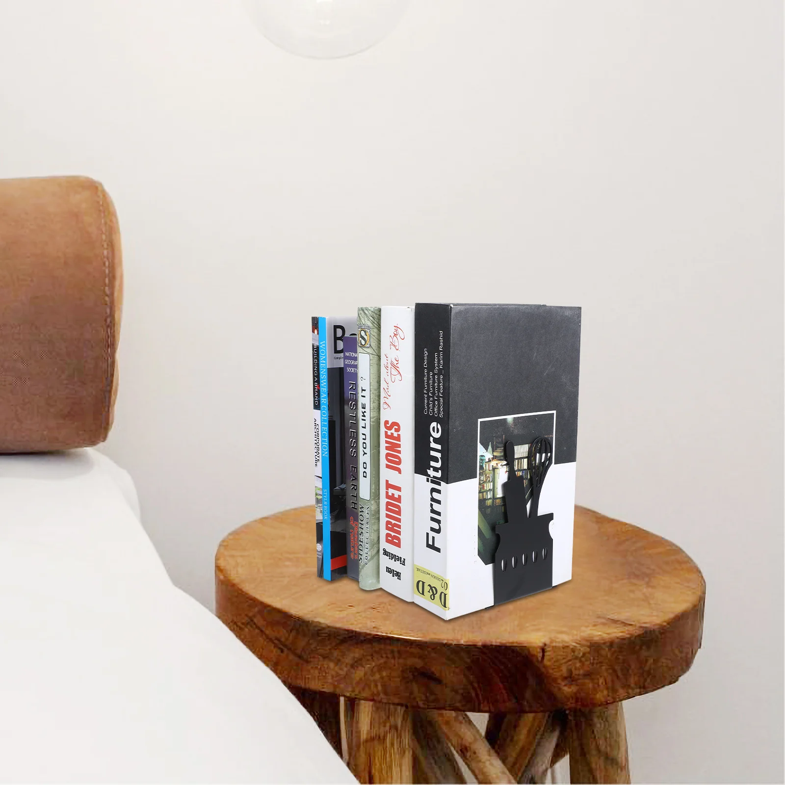 

1Pair Decorative Kitchenware Metal Bookends Simple Design Non-Slip Desktop Book Holder Office Bookshelf Organizer Reading