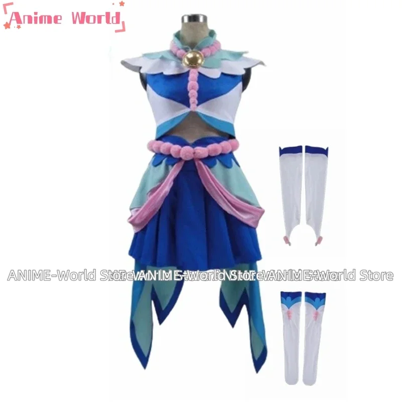 

《Custom size 》 Minami Kaido Cure Mermaid White Blue Dress Cosplay Costume Any Size