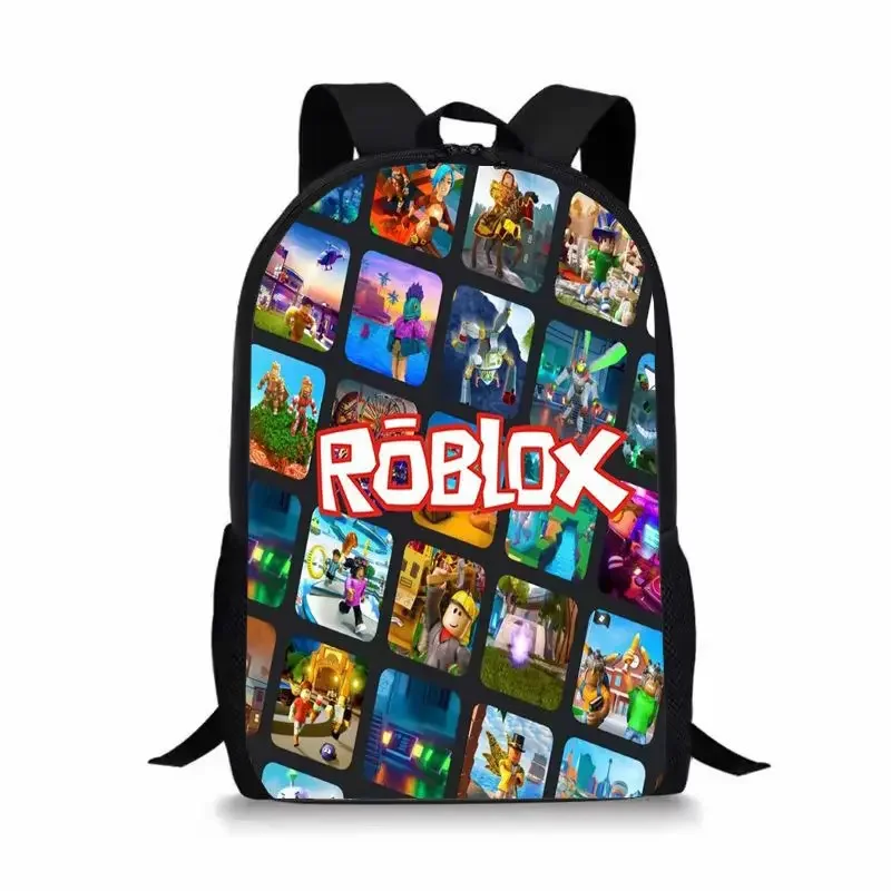 Backpack New Roblox ROBLOX Backpack for Primary and Secondary School Students boys and girls Backpack Lightening zipper shoulder