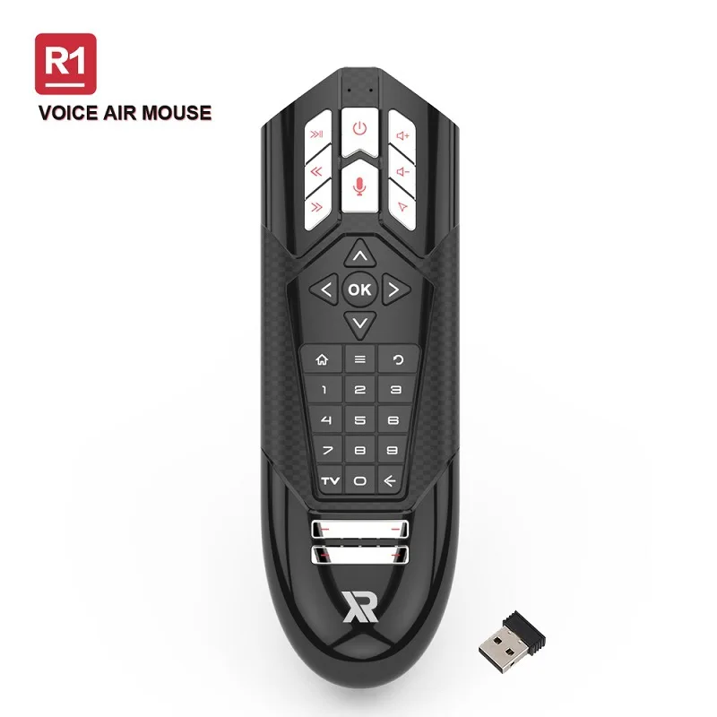 Remote Control Pintar 2.4G Mikrofon Keyboard Penginderaan Giroskop Portabel Mini untuk R1 Remote Control 31 Tombol Usb Nirkabel